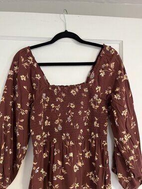 Madewell Lucie Smocked Peplum Floral Top Size 2